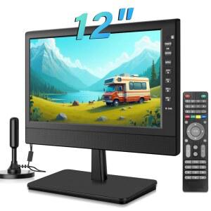 Jexiop 12 u201DP 휴대용 평면 TV 디지털 튜너 HD USB 폰 잭 AC / 12V 입력 사용 주방 카라반 및 모니터 소형