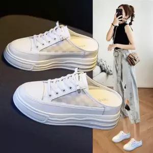 블로퍼 뮬운동화 통굽 캔버스 메쉬 운동화 여성화 슬리퍼