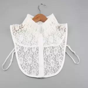 여성 자수 레이스 페이크 카라 레이어드 블라우스 넥케이프