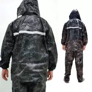 등산우의 산업현장 캠핑 배달 CAMO 투피스우비 XL (WF9384F)