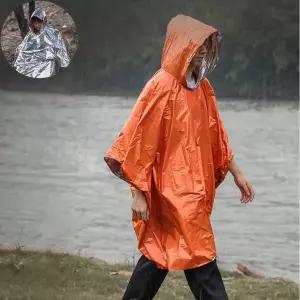 휴대용 양면 은박 우비 캠핑 야외 판초우의 방한 방수 (WFG2ZU7)