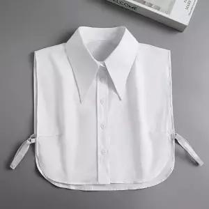 페이크 카라 넥케이프 코튼 레이어드 뾰족 셔츠 카라 Wci6+9ZQq