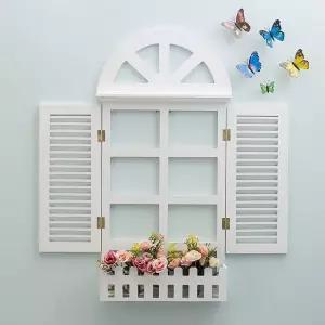페이크창문 가짜 벽장식 원목 유럽풍 감성 인테리어 울타리선반 소품 홈데코