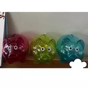 색랜덤 1개 소형 미니 투명 플라스틱 돼지 저금통 마