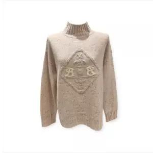 르샵블랑 보카시 자수 울 골지하이넥 풀오버 (L1G42KPO050)