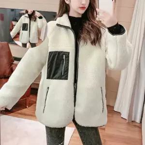 여자 직장인 겨울 출근 플리스 집업 양털 자켓