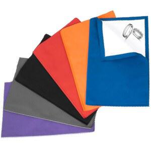 금 은 백금 다이아몬드 스테인리스 스틸을 청소하는 미어 6 PCS 주얼리 폴리싱 천 10x12인치 부드러운 순면 깨끗하고 반짝이는 상태를 유지 6가지 어두운 색상