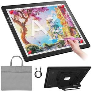 다이아몬드 페인팅을 위한 ZEX GHT A3 충전식 라이트 박스 3가지 색상 온도의 8가지 조절 가능한 각도 LED 패드 8 스텝리스 2500mAh 배터리 아티스트 트레이싱 잉을 테이블 블랙