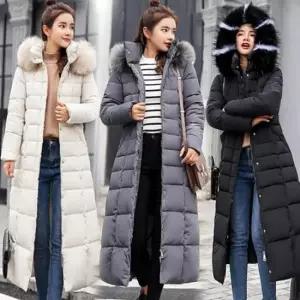 패딩점퍼 겨울 따듯한 여성 후드 퍼 포인트 롱 패딩 점퍼
