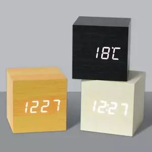 LED 큐브 탁상시계 우드 USB 탁상시계 인테리어시계 탁상시계