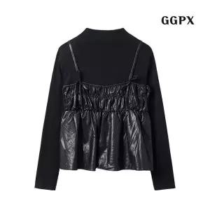 지지피엑스 GGPX 정상가 69000원ㅣ반하이넥 비스코스 뷔스티에 세트 긴팔 티셔츠 GODLW004D 443425