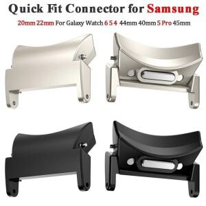 갤럭시 시계 6 44 40mm 클래식 액세서리에  2PCS 고속 맞춤 어댑터 스테인레스 스틸 커넥터 4/5/pro 밴드