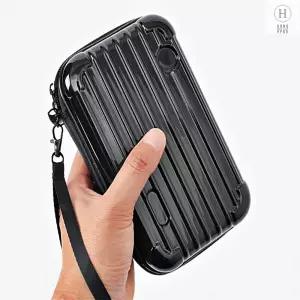 블랙색 여행파우치 하드케이스파우치 블랙 캐리어모양 여행용 소지품보관 다용도