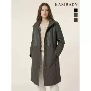 시크릿시즌오프 카시바디 하이넥 레더 믹스 코트 708315