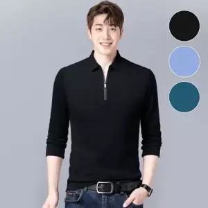 남성 긴팔 카라티 반집업 PK 기능성 골프상의 유니폼 0401