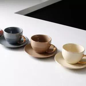 도자기 찻잔세트 골드라인 포인트 커피잔 받침 선물 깔끔한커피잔