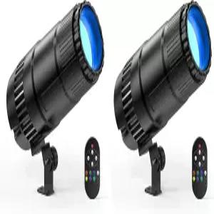 리모컨 RGBWYP+시안 LED 빔 스팟 라이트가 장착된 20W 2팩 DJ 디스코 파티 바 클럽 쇼 웨딩 극장용 울트라