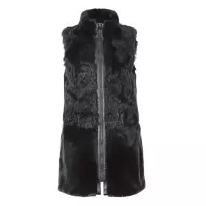 라벨르 천연모피 양털 지퍼 베스트블랙 PM 708033