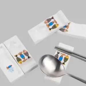 도자기 수저 차이나 블루피쉬 숟가락 젓가락 받침 입장용 식기 WFJ655J