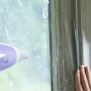 창문에 붙혀도 환기가능한 투명 외풍차단비닐 대형 바람막이 가정용 테라스