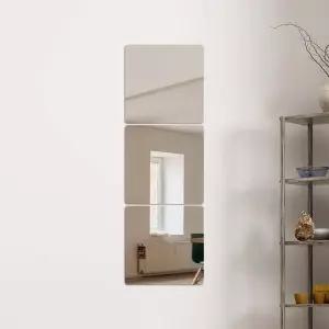 벽에 붙이는 안전 아크릴 거울 3p세트 20x20cm 벽거울 안전거울 부착식거울 붙이는거울