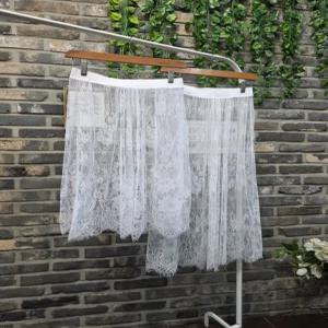 2기장 플라워 자수 시스루 레이스 레이어드 밴딩 스커트