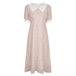 [레코브] 플라워 카라 반팔 원피스 LC61C5OP511X _P392715395