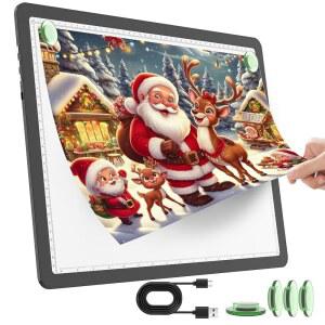 다이아몬드 페인팅을 위한 TOHETO 충전식 A3 라이트 패드 잉을 초밝은 트레이싱 박스 및 무선 스케치를 아트 보드 블랙