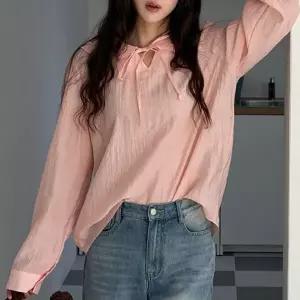 [하프클럽/] 이중카라리본블라우스 GOX081M604 빅사이즈