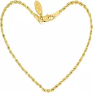 라이프타임 주얼리 여성 골드 발찌 2mm 24k 발목 도금 체인 로프 팔찌 리얼