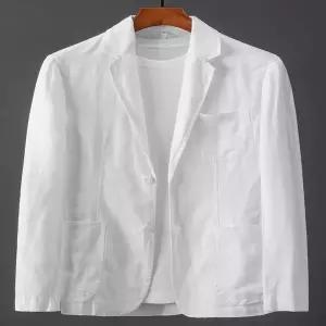 캐주얼 자켓 재킷 마 여름 얇은 블레이저 피에르 카르댕 남자 남성 퓨어 린넨 리넨 수트 - 슬림핏 얇고 이