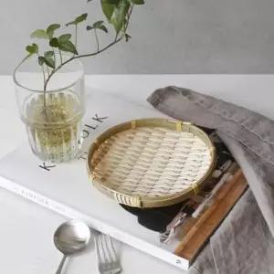 소쿠리대나무 미니채반 1인 개인용 간식접시 미니 대나무채반 받침