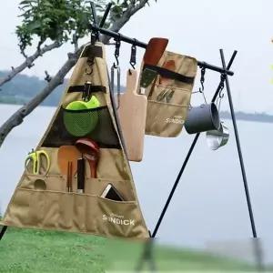 ( )캠핑 삼각 행어 포켓 오거나이저 조리도구 수납 걸이형 정리백 차박 소품