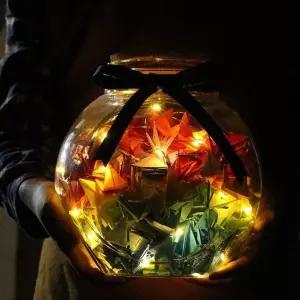 종이학유리병 생일 꽃 감성 빈병 장식