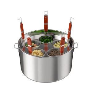 스트레이너가 있는 파스타 쿠커 냄비 43L 스테인리스 스틸 보일러 가정용 주방 레스토랑용 상업용 5홀