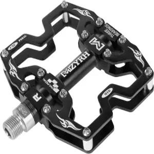 MZYRH 산악 자전거 페달 3 베어링 알루미늄 9/16인치 MTB 로드 마운틴 BMX 평평한