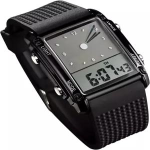 팬미스 남성용 직사각형 다이얼 스포츠 손목시계 7가지 색상 옵션 LED 백라이트 다기능 알람 스톱워치