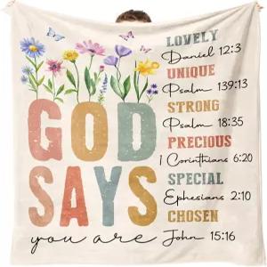 스테드스타일 여성 생일 선물 - 영감을 주는 꽃 던지기 위한 종교 엄마 자매 친구 소녀를 기독교 담요 세례