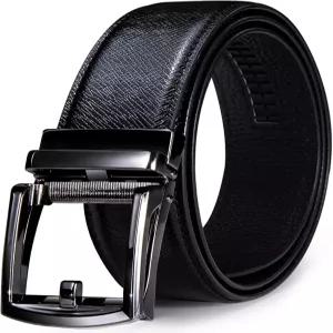 더블 남성용 래칫 벨트 골드/블랙/레드/그린/블루/화이트 자동 버클 비즈니스 캐주얼 선물 - 조절 가능한