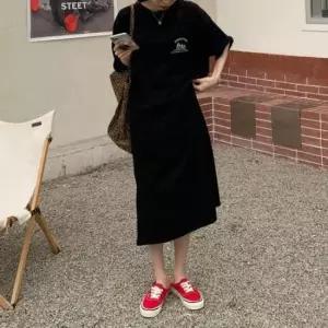 [SBD] 포인트 박스 편하게 트임 롱원피스 캐주얼 입을수있는