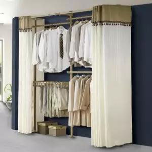 고정식 스탠드 커튼 시스템 행거 4단 파이프