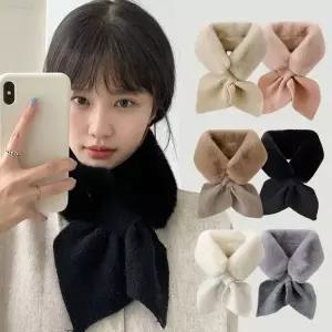 TBZ 소프트한 촉감 예쁜 귀여운 퍼 니트 머플러