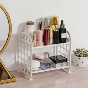 2단미니진열대 테이블 정리 2단 미니 선반 화장품 정리대 화이트 2단진열대