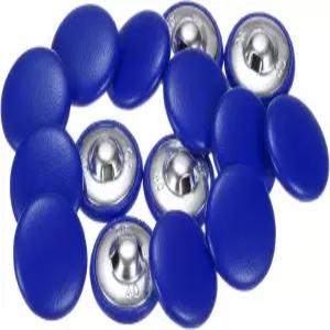 하핑턴 15pcs 40L 가죽 커버 버튼 25mm 금속 샹크 원형 재봉 신부 정장 드레스 블라우스 공예 딥 블루