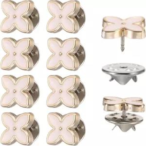 uxcell 10 세트 브로치 버튼 11.5mm 재봉 핀 탈착식 안티 노출 고정 커버 청바지 옷 코트 가디건 DIY 공예