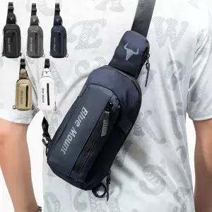 [콩심팥심]TBZ 영문 포인트 세로지퍼 생활방수 미니 포켓 남성 패션 슬링백