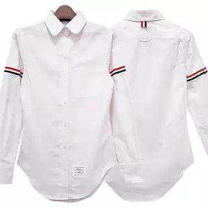 [명품] 25SS 여성 삼선 옥스포드 스트라이프 셔츠 라이트 핑크 FLL019E 00098 680