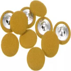 하핑턴 10pcs 40L 패브릭 천 커버 버튼 25mm 원형 구멍 금속 생크 재봉 정장 드레스 블라우스 노란색
