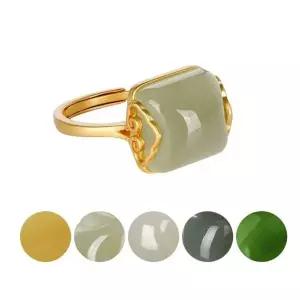 [콩심팥심]TBZ 우아한 레트로 구름 옥 청옥 자연주의 5종 오픈 반지