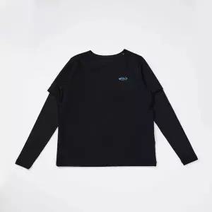 [보리보리/퀵실버]MARIO유스 UPF 50+ 레이어드 긴팔 래쉬가드 (KF21BR062-BLK)